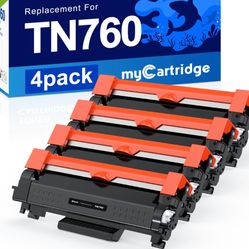 myCartridge Compatible Toner Cartridge Replacement for Brother TN760 TN730 TN-760 TN-730 Toner Use for MFC-L2710DW MFC-L2750DW HL-L2370DW Printer,4 Pa