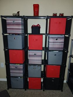 Read Below: 15 Cube Black Storage Organizer