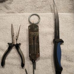 Fishing Pliers, Scale And Filet Knife