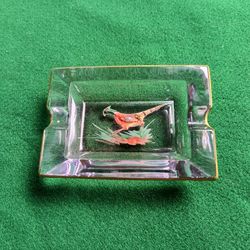 Glass Pheasant Ashtray. $15