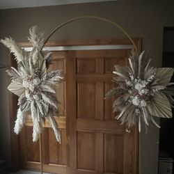Boho Pampas Grass & Palm Leaf Arch Arrangement Set