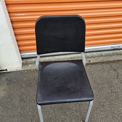 Black Plastic Chair with Metal Frame