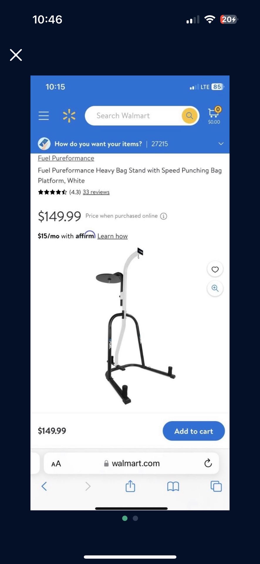 Fuel Performance Punching Bag Stand