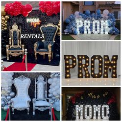 Marquee Letters and throne chairs