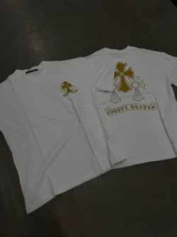 White chrome heart tee