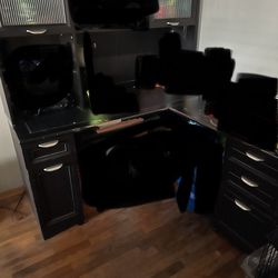 Black L Shape Computer Desk 