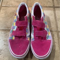 Pink Velcro Vans 