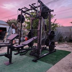 Vesta Smith Machine 1001 | Adj Bench W/ Leg Developer And Preacher Station |Gym Equipment | Fitness | Pulleys|🔴WEIGHTS AND BARBELL SOLD SEPARATELY 🔴