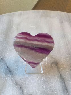 1.8" Approximately Fluorite Heart Quartz Crystal