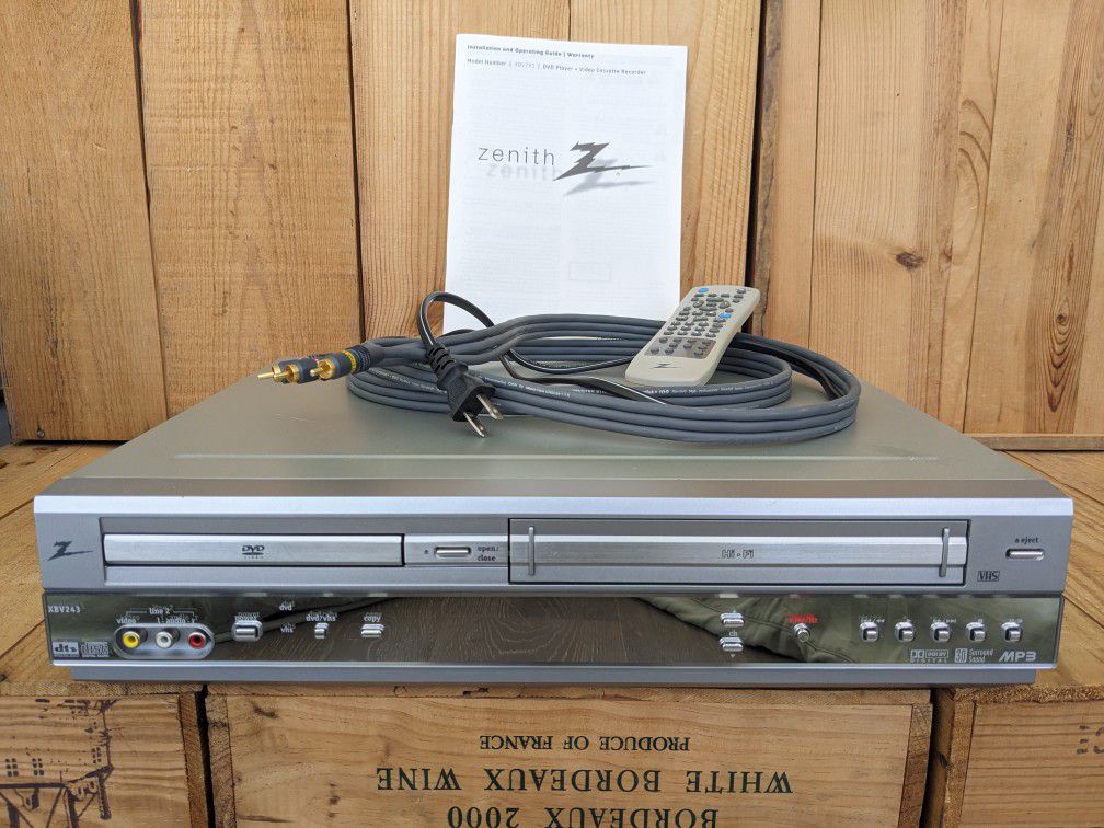 Zenith XBV243 DVD VCR Combo VHS Video Recorder 4 Head W/Remote & Manual TESTED!!!