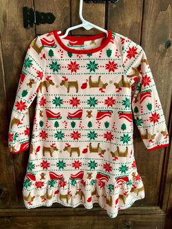 Carters Christmas pajama dress girl 2T