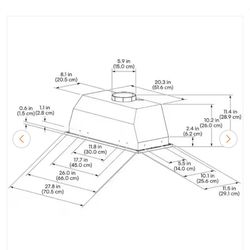 AKDY 30 in. 343 CFM Built-in Insert Kitchen Vent