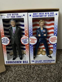 Hillary Nutcracker and Corkscrew Bill Clinton Set / Novelty Action Figures