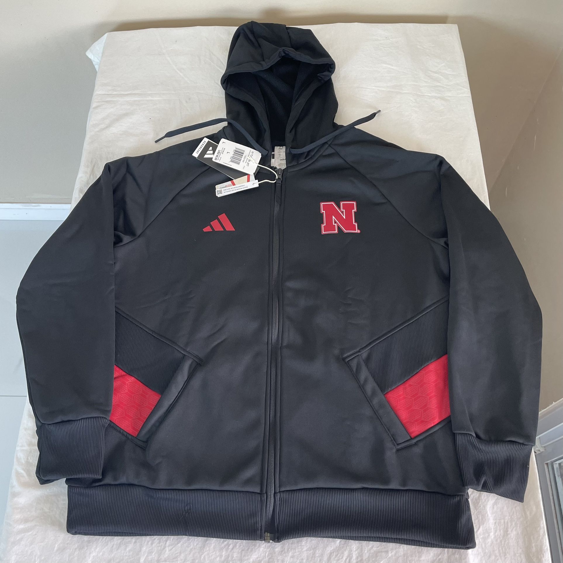 Adidas Nebraska Cornhuskers Womens Zip Up Jacket Hoodie Size Large 