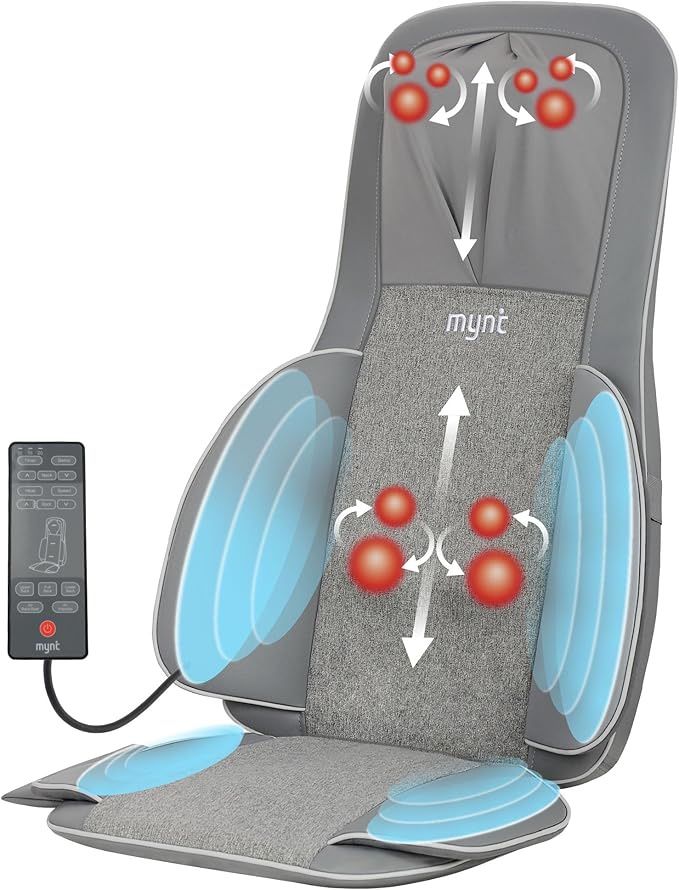Mynt 3D Shiatsu Neck Back Massager – Adjustable Massage Cushion