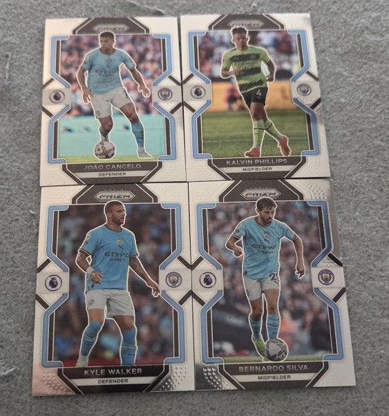 Lot of 4 Premier league soccer Manchester City Club Cards 