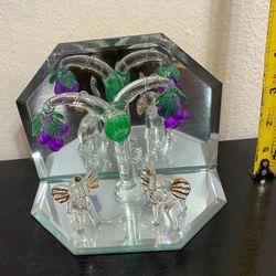 ADORNO ANTIGUO DISEÑO ELEFANTE Y  ESPEJO