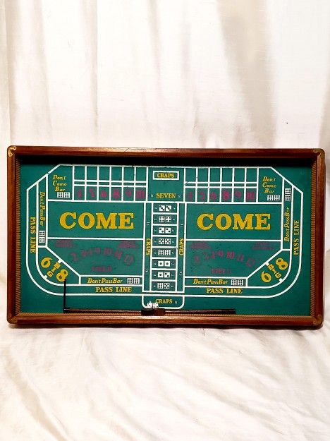 Vintage Miniature Home Craps Table Gambling Board Game