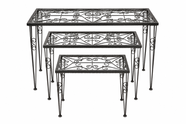 ORNATE IRON STACK TABLES FOR BOUTIQUE OR RETAIL STORE