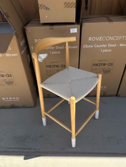 4- Rove Concepts Elbow Counter Stools Woven Seat, Color Natural  ($175 each)