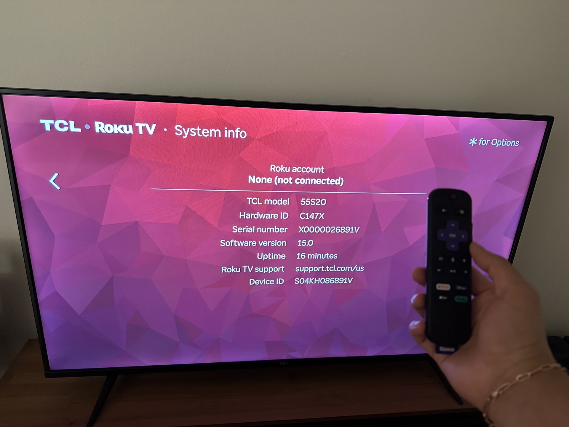 55 INCH TCL SMART TV 4k