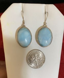 Beautiful sterling silver earrings in larimar