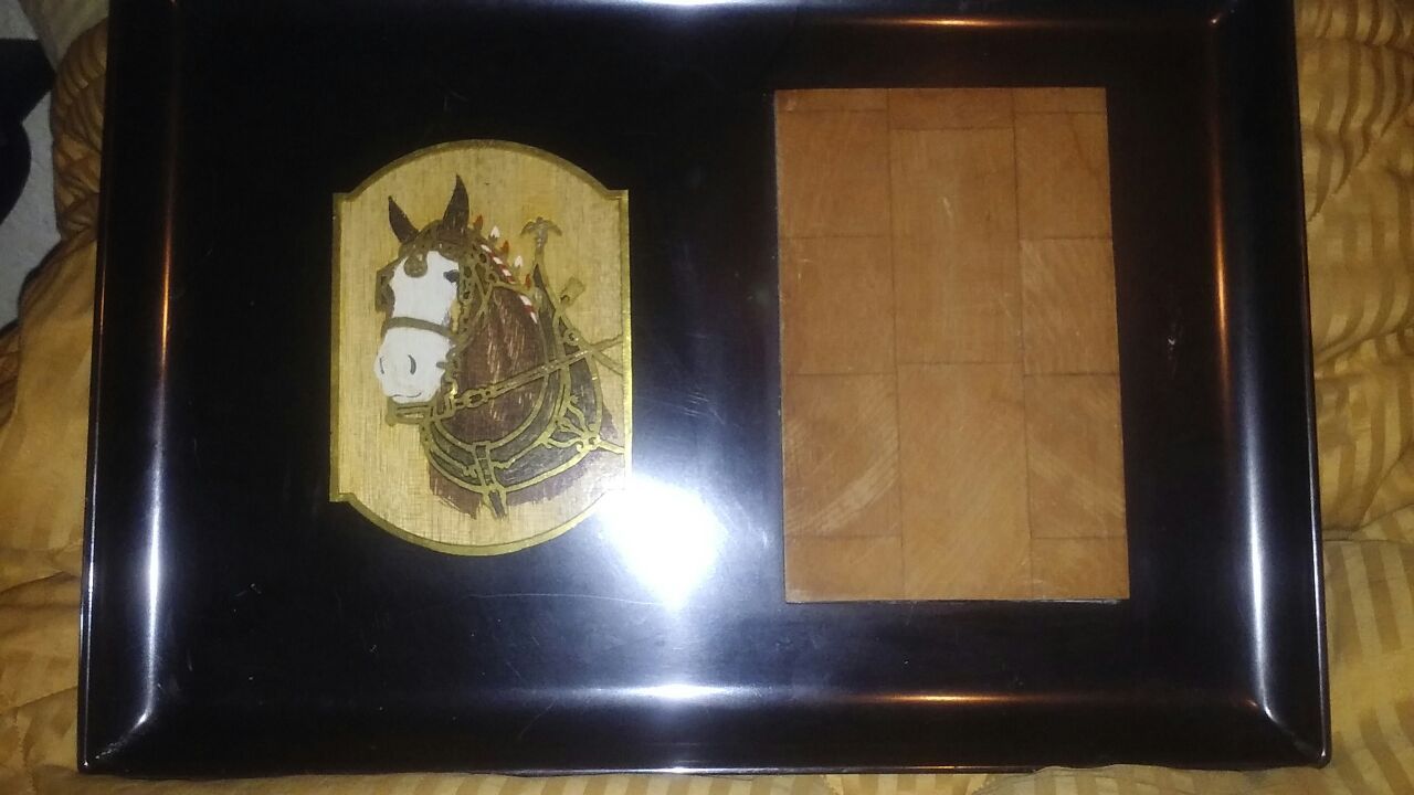 Vintage couroc serving tray-cutting board