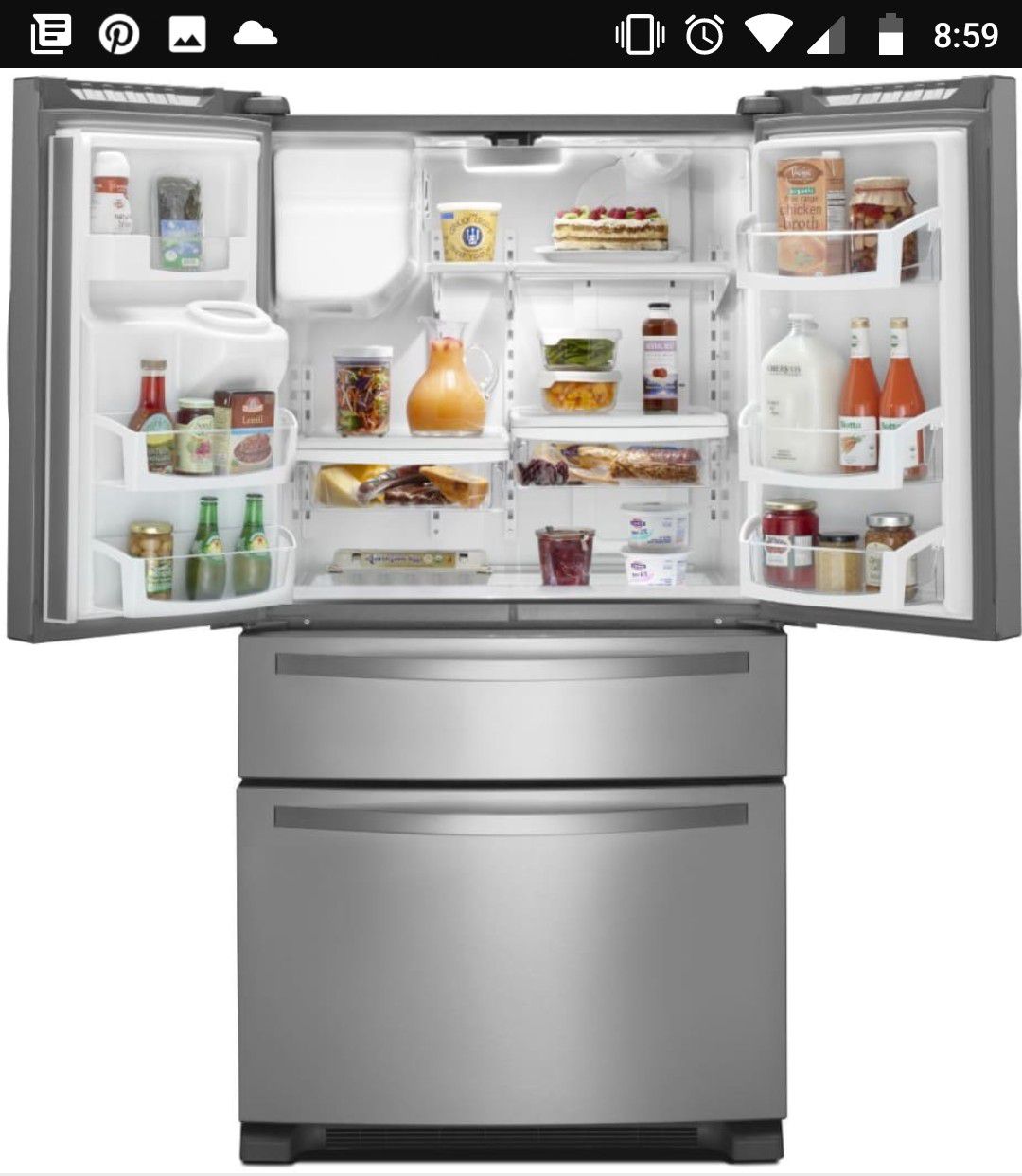 Whirlpool WRX735SDBM 25.0 cu. ft. French Door Refrigerator w/ Refrigerated Drawer - Stainless Steel