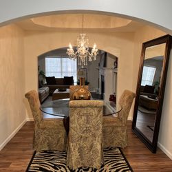 Dining Room Set 4 Chairs Round Glass