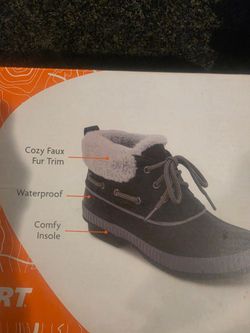 Brand new rain and water proof boots size 7 with warm liner