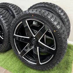 NEW 24 inch gloss black/milled wheels and atturo xt 285/40r24 tires