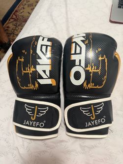 Jayefo Boxing Gloves Black Gold with  orange boxing hand wrap