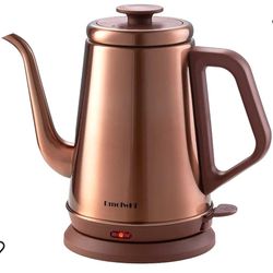 
DmofwHi 1000W Gooseneck Electric Kettle (1.0L),100% Stainless Steel BPA Free Tea Kettle with Auto Shut - Off Protection, Pour Over Coffee Kettle -Cop