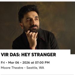 Vir Das Stand Up Comedy Moore Theater Mar 6th 