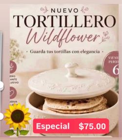 Especial $75.00 Tortillero Elegante Guarda Tortillas Calientes Linea Widflower Cerámica Princess House Ventas Finales