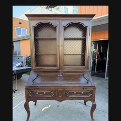 Louis XV Style Minton Slidell  Solid Wood Secretary, Desk 