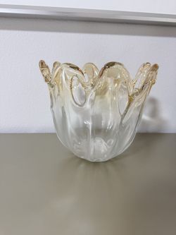 Murano-Style Flower Art Glass Bowl – Hand Made in Italy
