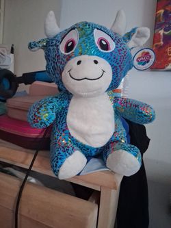 Nanco Blue Metallic Bull Plush Stuffed Animal