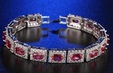 Women's vintage designer Ruby bracelet 7inch long