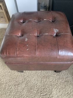 Leather storage seat - storage seat - ottoman -