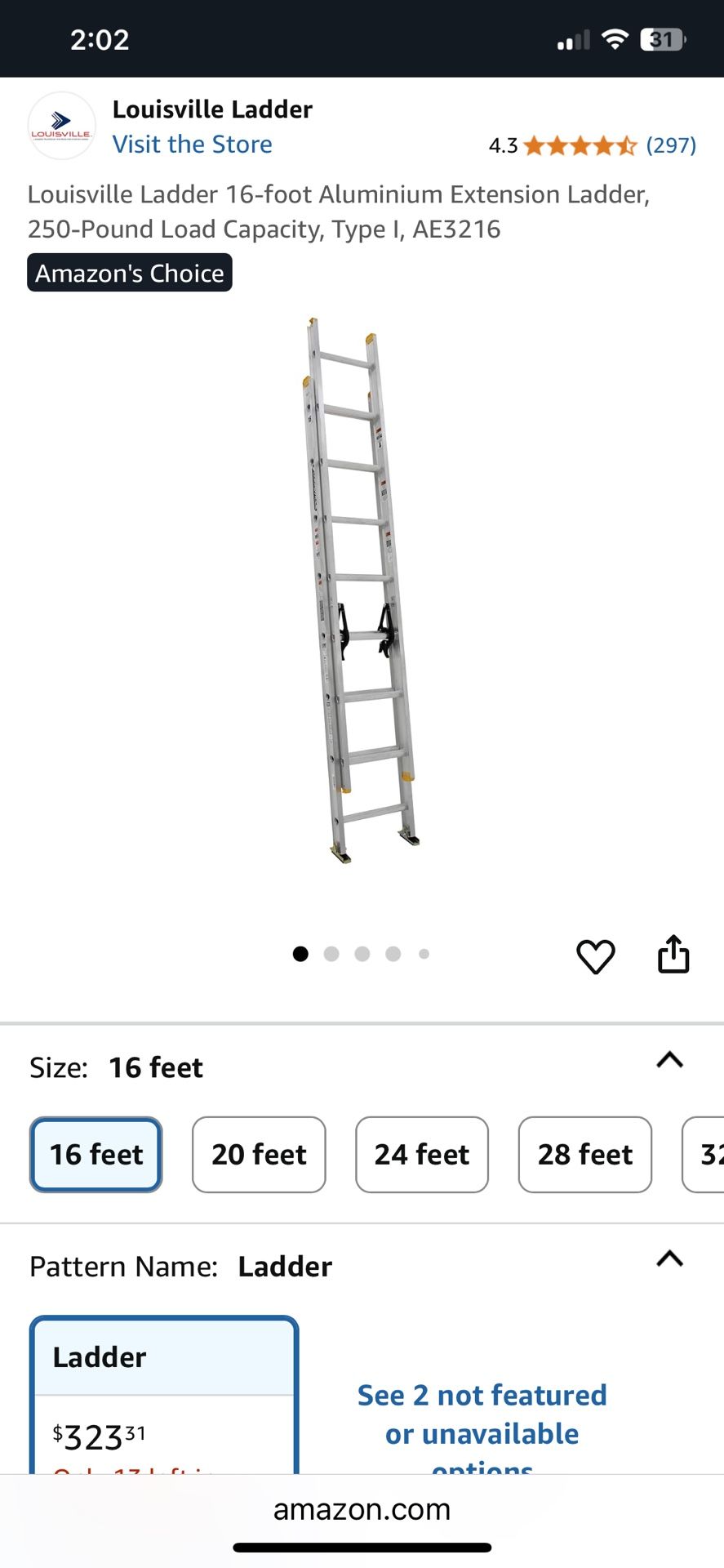 Ladder. Ladder. 16’. Aluminum. Like New
