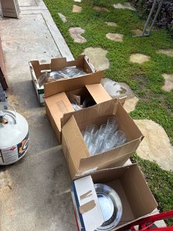 Over 40 plus dinner, desserts plates, and cups. Bought from crate and barrel for $500 plus.  Need gone today and serious only!   West elm, cb2, Willia