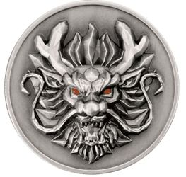 2024 Year of the Dragon 3D Ultra High Relief 1 oz Antique Silver Coin