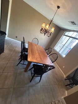 Rustic Solid Oak Browhill Dining Room Set