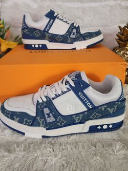 Louis Vuitton Trainer Sneakers Blue Monogram Denim