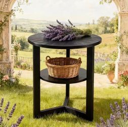 Round Wood End Table