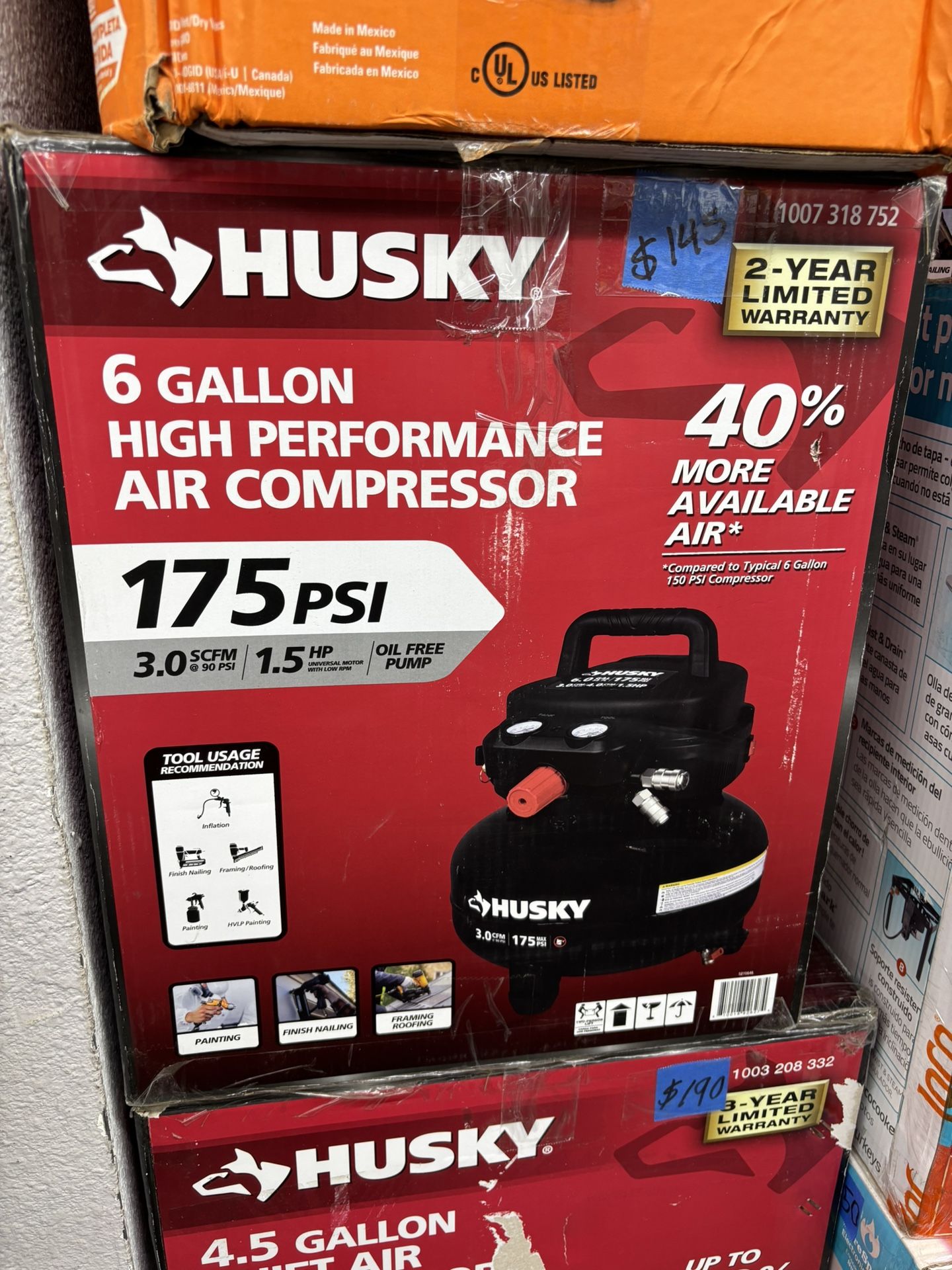 6 Gal. 175 PSI Electric Oil-Free High Performance Jobsite Pancake Air Compressor with Dual Gauges