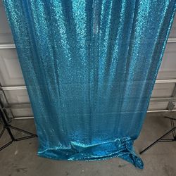 Turquoise Backdrop Curtains 