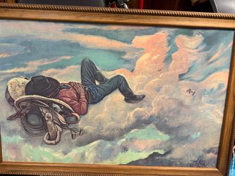 Lon Megargee Cowboys Dream  in original frame