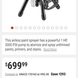 Brand new airless paint sprayer. It is pretty much the equivalent of the Graco 390 airless print sprayer